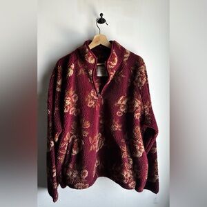 BDG Printed Fleece Quarter Zip Sweatshirt